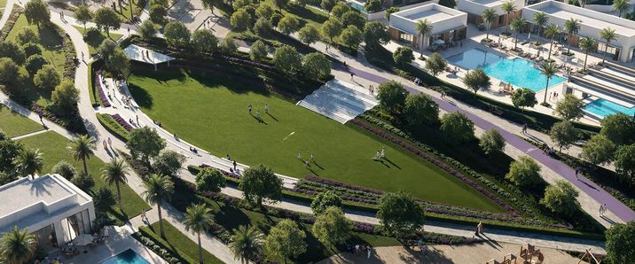 Aerial view of The Oasis parkland masterplan — the asset base behind corporate tax and VAT filing